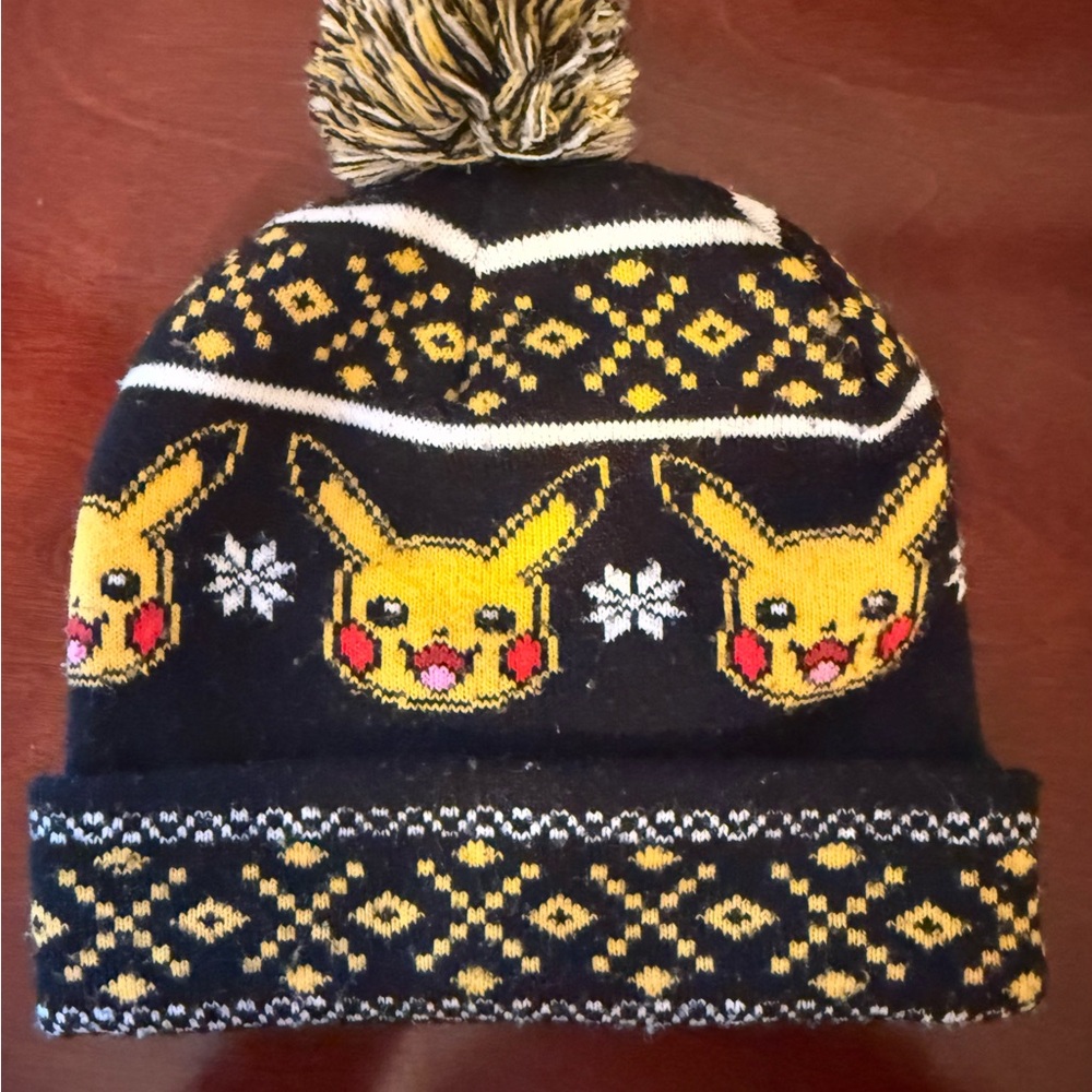Pokemon Pikachu Knit Hat - Black and Yellow